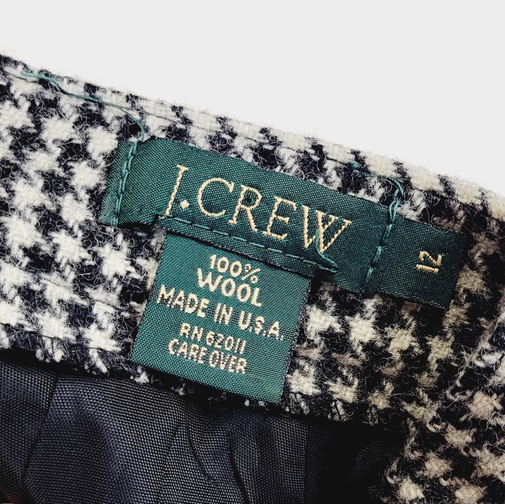 SEE NEW LISTING J.Crew 100% Wool Skirt Black Houndstooth Pattern Womens Black - Picture 6 of 6